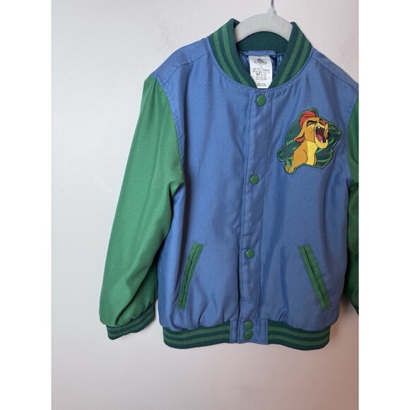 Disney The Lion King Simba Varsity Jacket Boys Size 4 Blue Green - Picture 2 of 8
